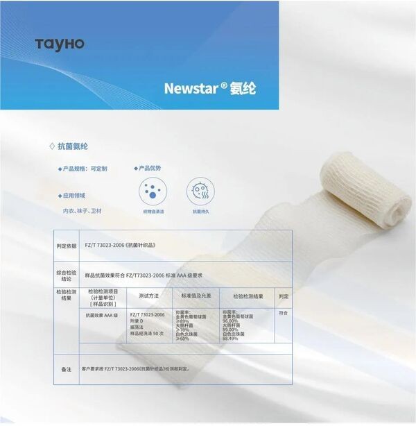 泰和新材差異化賽道發(fā)力!紐士達R(Newstar®)抗菌氨綸獲CIAA抗菌標志使用授權(quán)