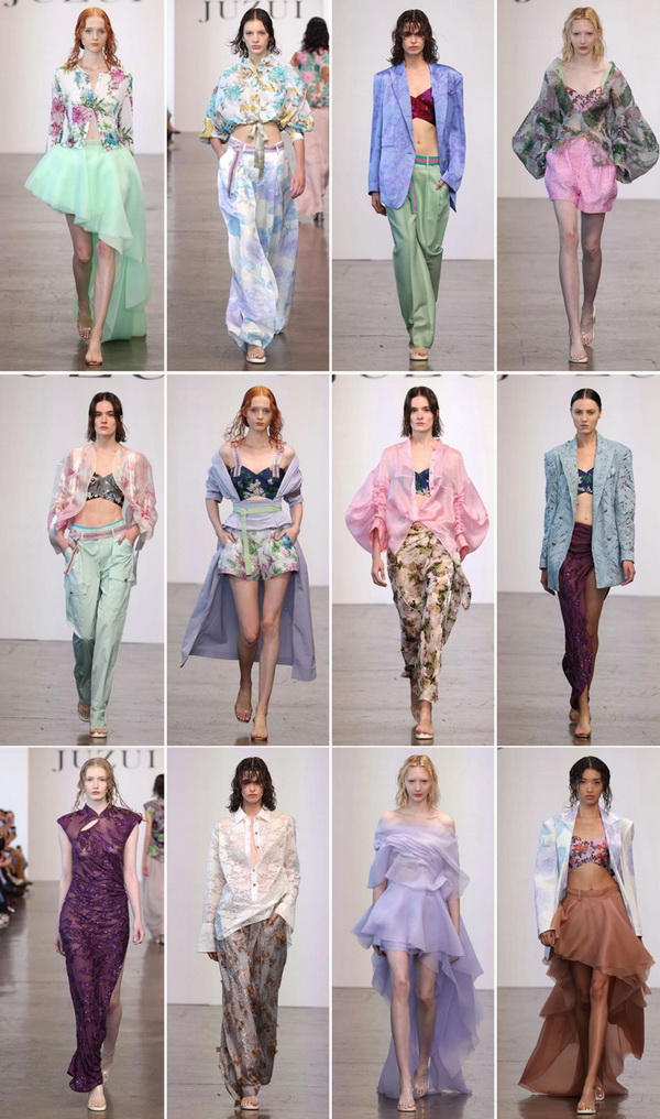 玖姿JUZUI創(chuàng)意總監(jiān)王陶2025春夏紐約時(shí)裝周&ldquo;盛開(kāi)&rdquo;花樣新中式