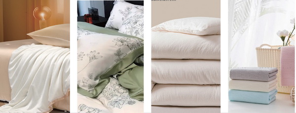 裝飾布藝 沙發(fā)布藝、窗簾布藝、窗紗、裝飾布、遮光 布、工程布等； 床上用品 床墊、床單、床罩、床上套件、枕頭、被子、毛 毯、真絲毯、羽絨制品、床品面料、老粗布等； 家居裝飾品 沙發(fā)套、門簾、掛毯、靠墊、靠墊套、抱枕、 坐墊、桌椅套、空調(diào)罩、植絨布、軟體沙 發(fā)、繡品等； 衛(wèi)浴紡織品 毛巾、浴巾、浴簾、浴袍、浴帽、沙灘巾、地墊 及套件等； 廚房紡織品 桌布、臺布、餐巾、餐墊、杯墊、方巾、茶 巾、抹布、圍裙、其它廚房紡織品； 家紡面料、輔料 家紡面料、地毯、地墊、地巾、填充物、窗 簾軌道、窗簾桿、花邊、帶、繩、線、流蘇、 穗、其它家紡輔料等； 裝飾性汽車用紡織品 座椅面料、背襯、車頂、門飾、護壁、窗簾、 地毯、蓬蓋布等 家紡包裝 家紡包裝設(shè)計、家紡禮盒包裝、家紡包裝 PVC、無紡布家紡包裝； 養(yǎng)老酒店