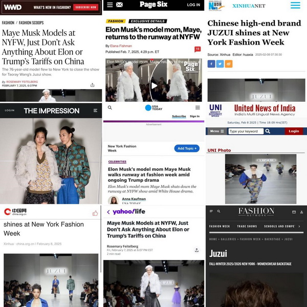 &ldquo;Tao式東方美&rdquo;--玖姿JUZUI創(chuàng)意總監(jiān)王陶Taoray Wang25秋冬絢爛創(chuàng)意掀起紐約時裝周&ldquo;新中式浪潮&rdquo;